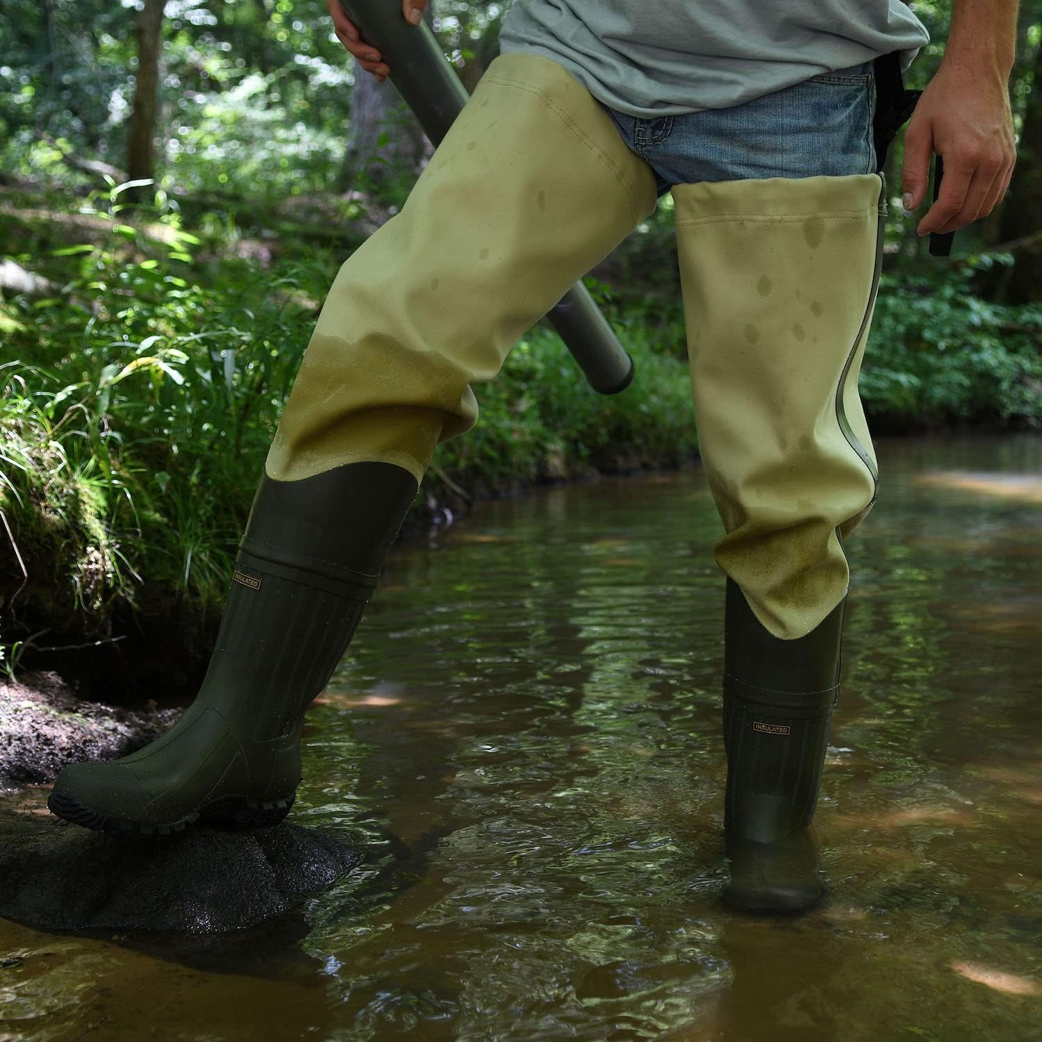 FROGG TOGGS Bull Frogg 3-ply PVC Canvas Waterproof Fishing Bootfoot Hip Wader for Fishing, Cleated or Felt - Image 4