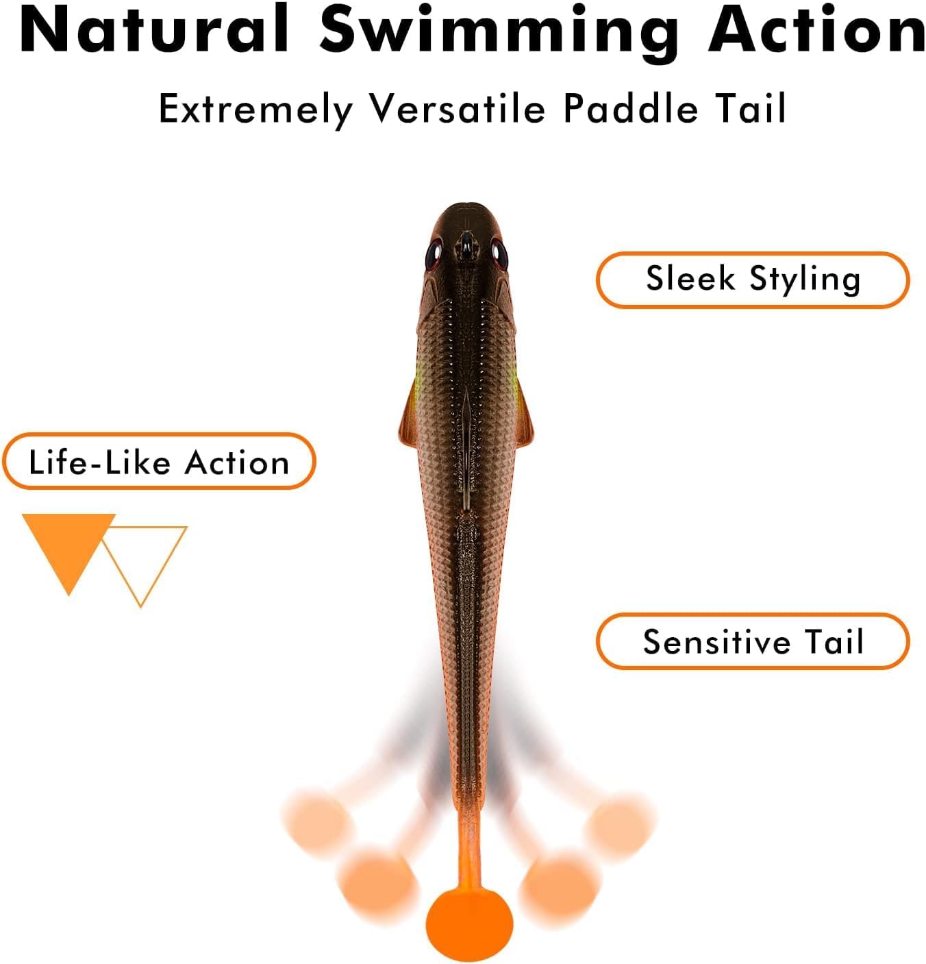 TRUSCEND Easy Catch Pre-Rigged Soft Lures, Unique Vibrating Swim Action and Trembly Sinking Move for More Bites, Amazing Soft Swimbait for Family Fishing, Fishing Lures for Bass Trout Crappie Walleye - Image 4