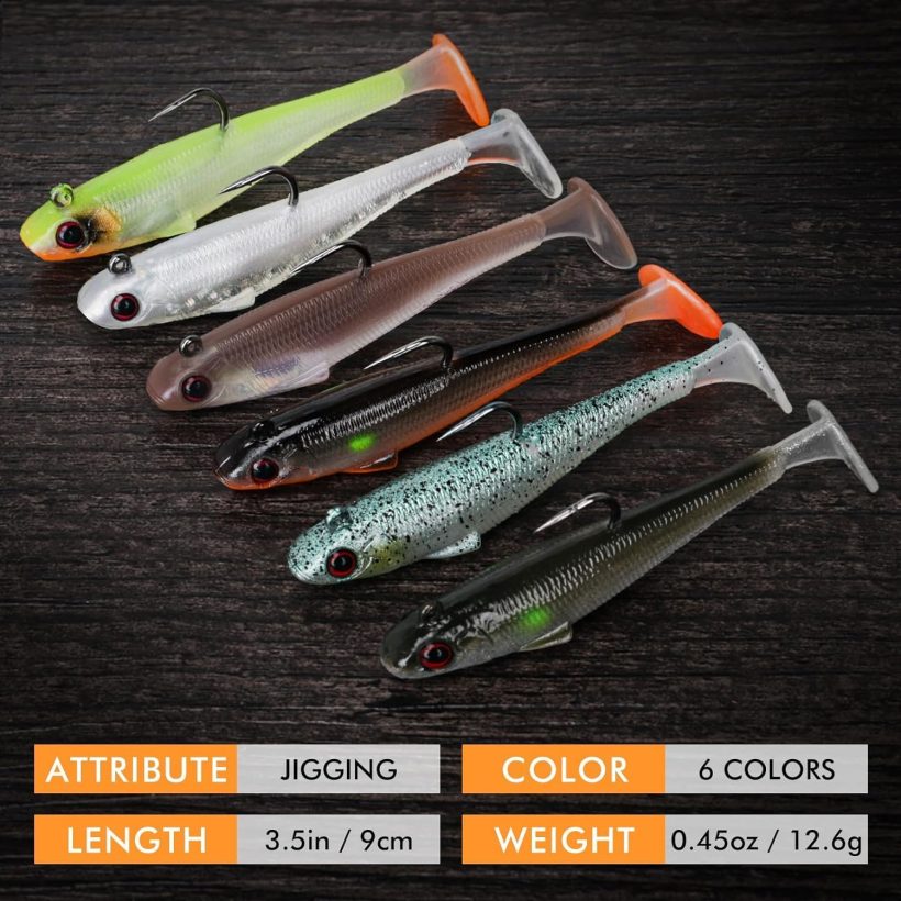 TRUSCEND Easy Catch Pre-Rigged Soft Lures, Unique Vibrating Swim Action and Trembly Sinking Move for More Bites, Amazing Soft Swimbait for Family Fishing, Fishing Lures for Bass Trout Crappie Walleye - Image 5